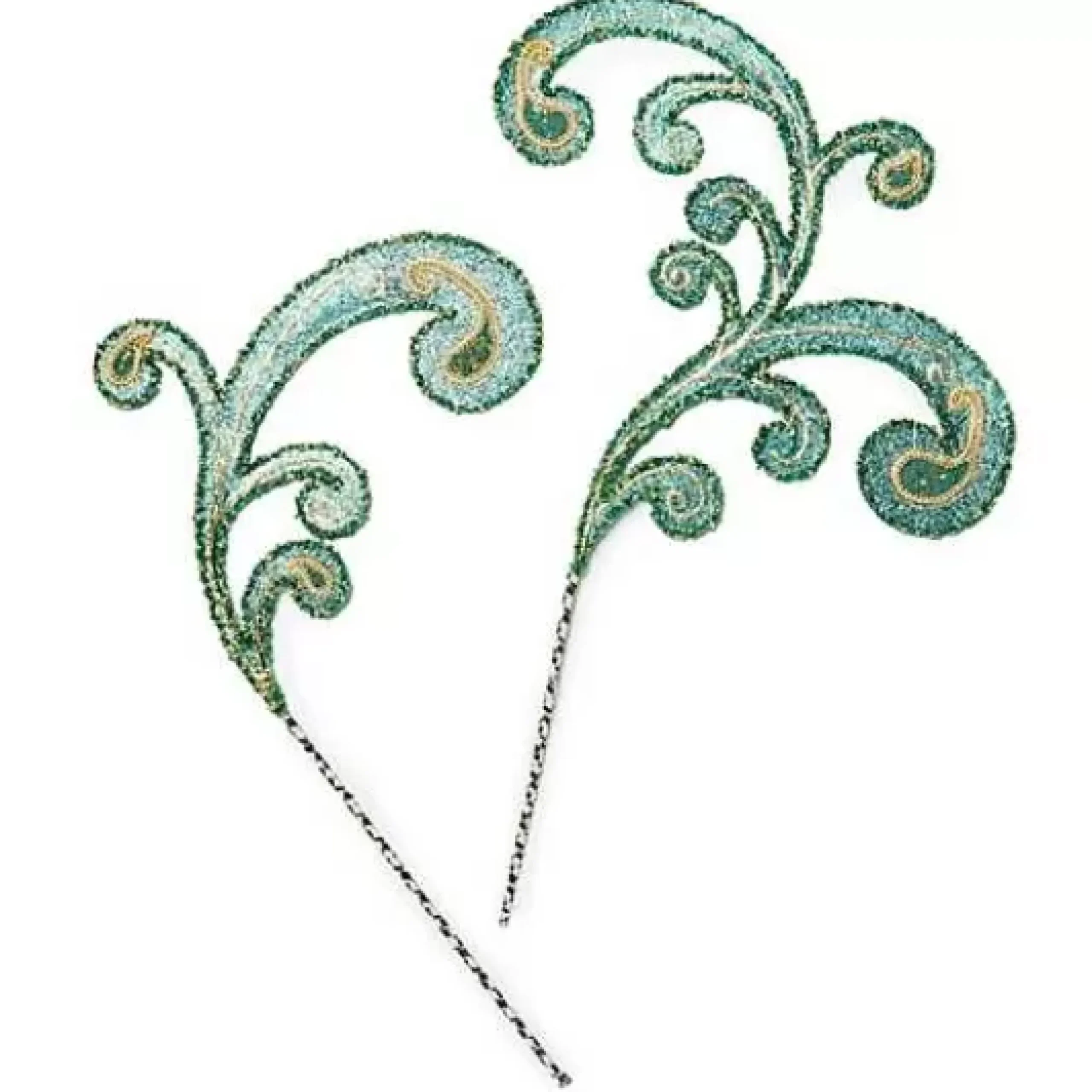 MacKenzie-Childs Emerald Luxe Scroll Picks, Set of 2< Greenery & Florals