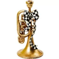 MacKenzie-Childs Emerald Luxe Trumpet Candle Holder< Holiday|Candles & Fragrances