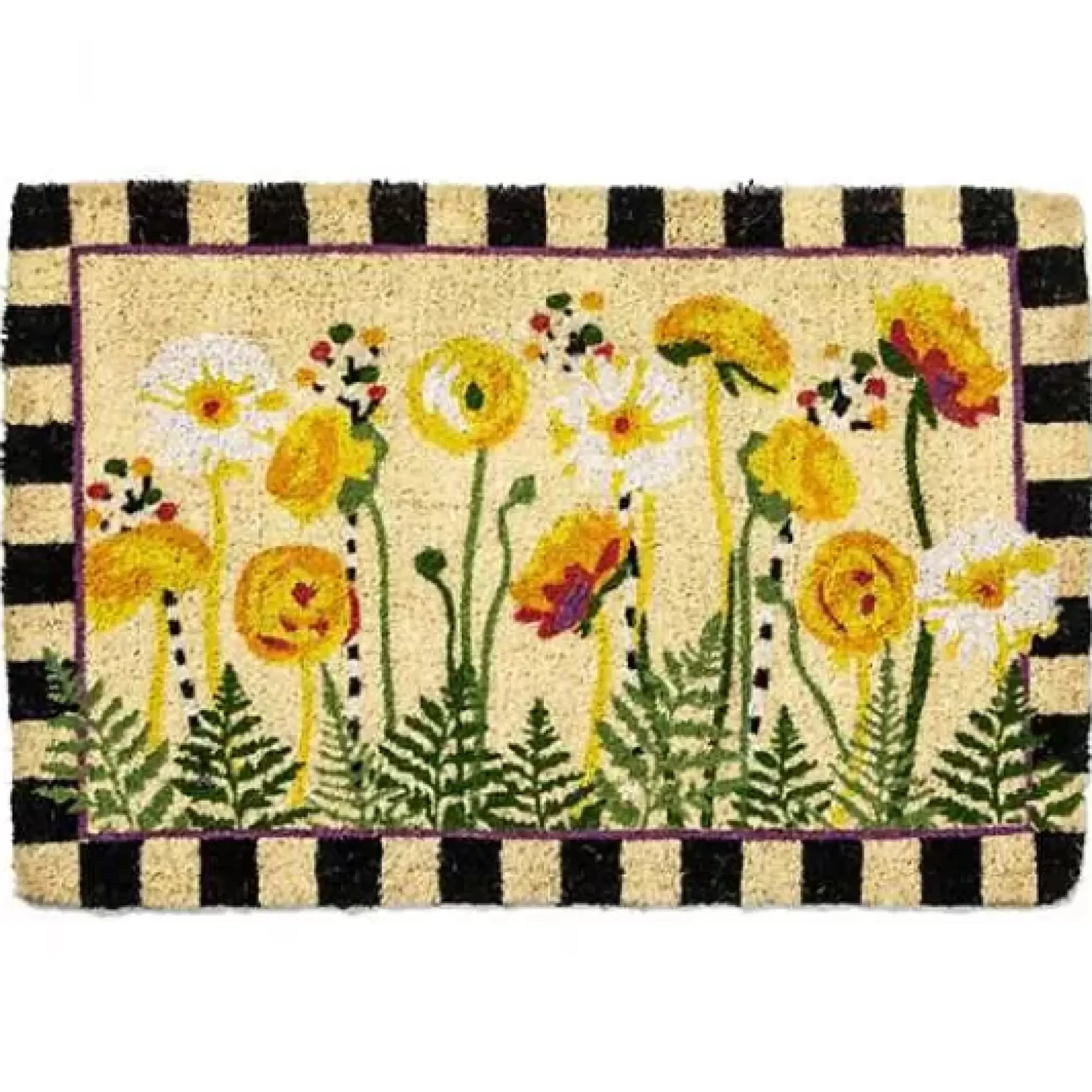 MacKenzie-Childs Everything is Coming Up Daisies Entrance Mat< Spring|Outdoor