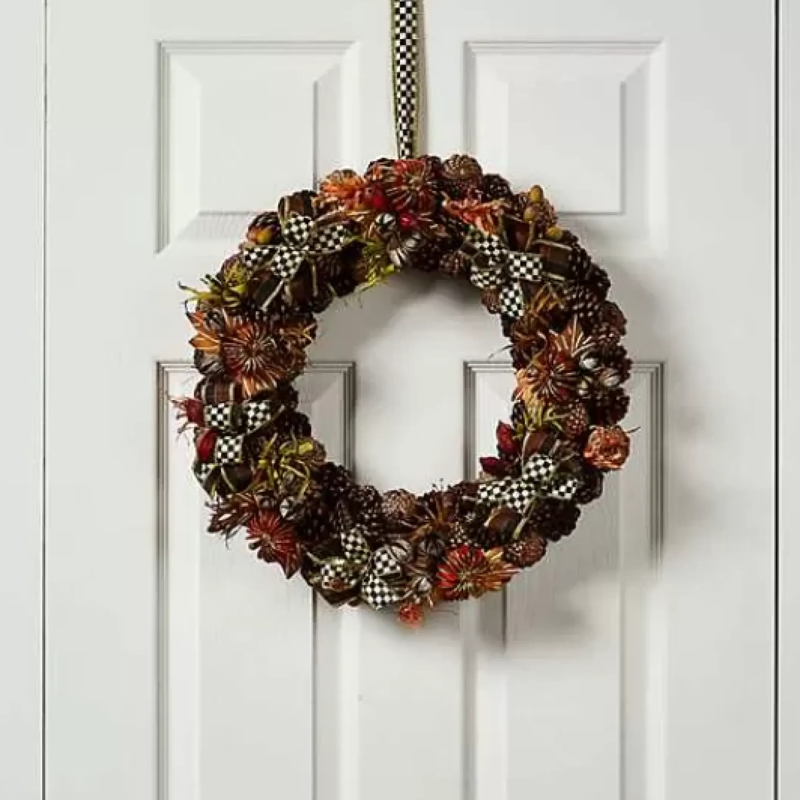 MacKenzie-Childs Fall On The Farm Pinecone Wreath< The Fall Shop|Greenery & Florals
