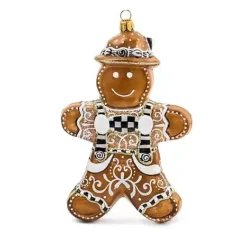MacKenzie-Childs Farmhouse Gingerbread Boy Glass Ornament< Holiday