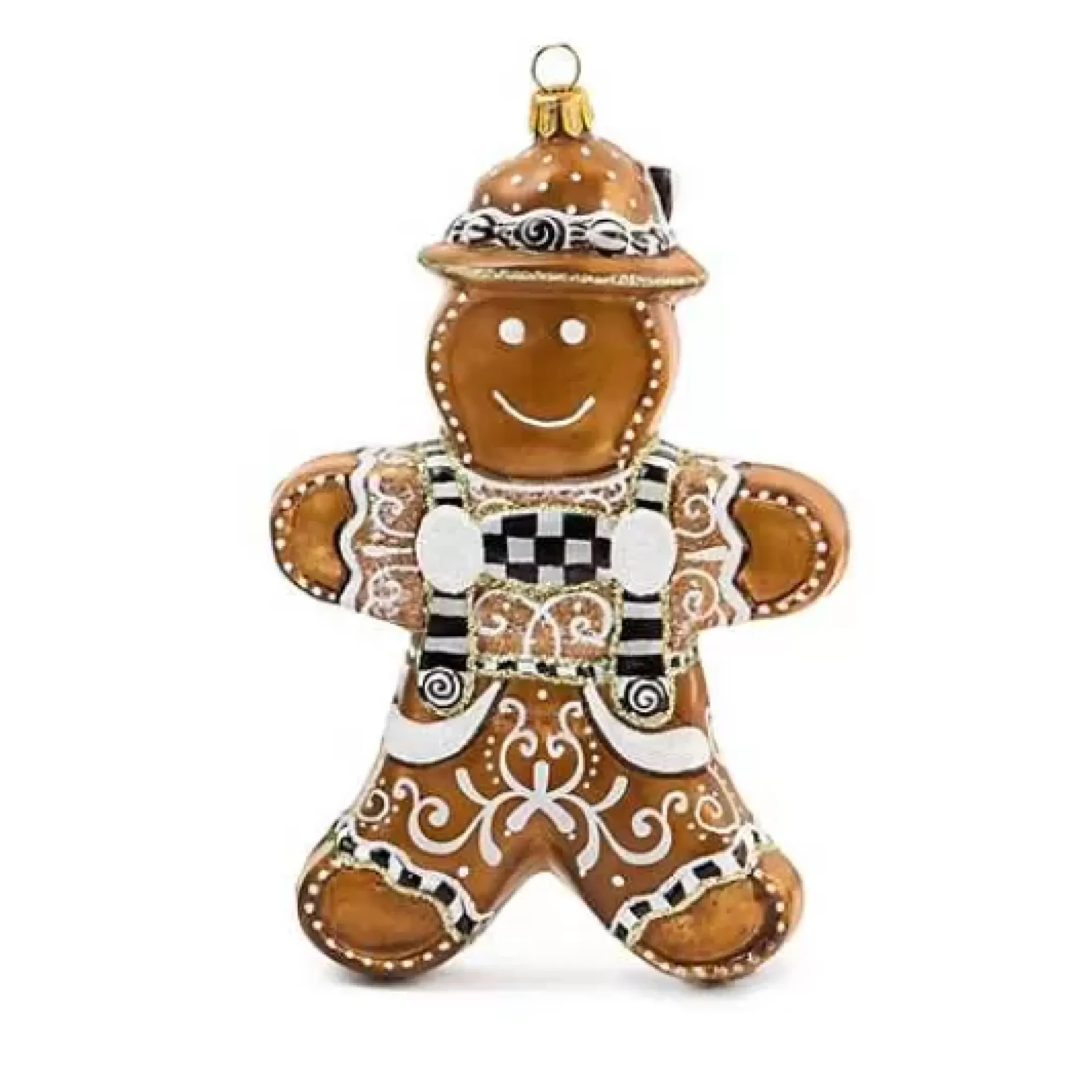 MacKenzie-Childs Farmhouse Gingerbread Boy Glass Ornament< Holiday