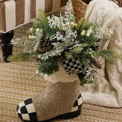MacKenzie-Childs Farmhouse Holiday Boot Arrangement< Greenery & Florals