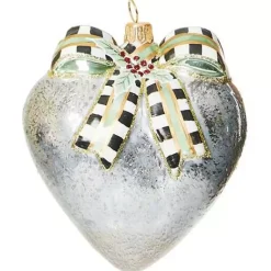 MacKenzie-Childs Farmhouse Holiday Heart Glass Ornament< Holiday