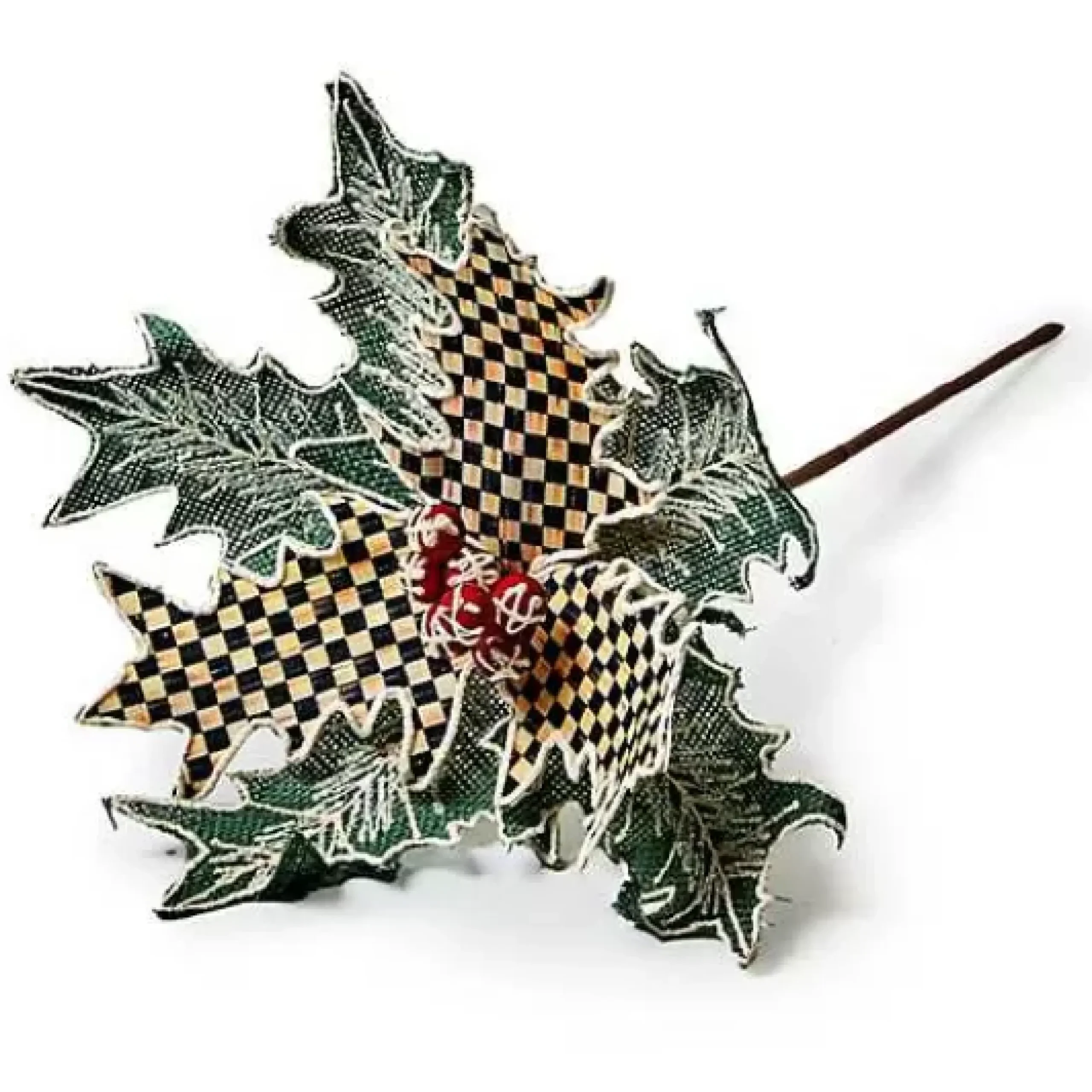 MacKenzie-Childs Farmhouse Holiday Holly Stem< Greenery & Florals