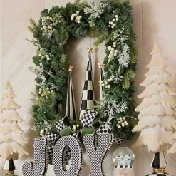 MacKenzie-Childs Farmhouse Holiday Illuminated Rectangle Wreath< Greenery & Florals|Outdoor