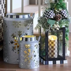 MacKenzie-Childs Farmhouse Holiday Lantern Arrangement< Outdoor|Room Accents