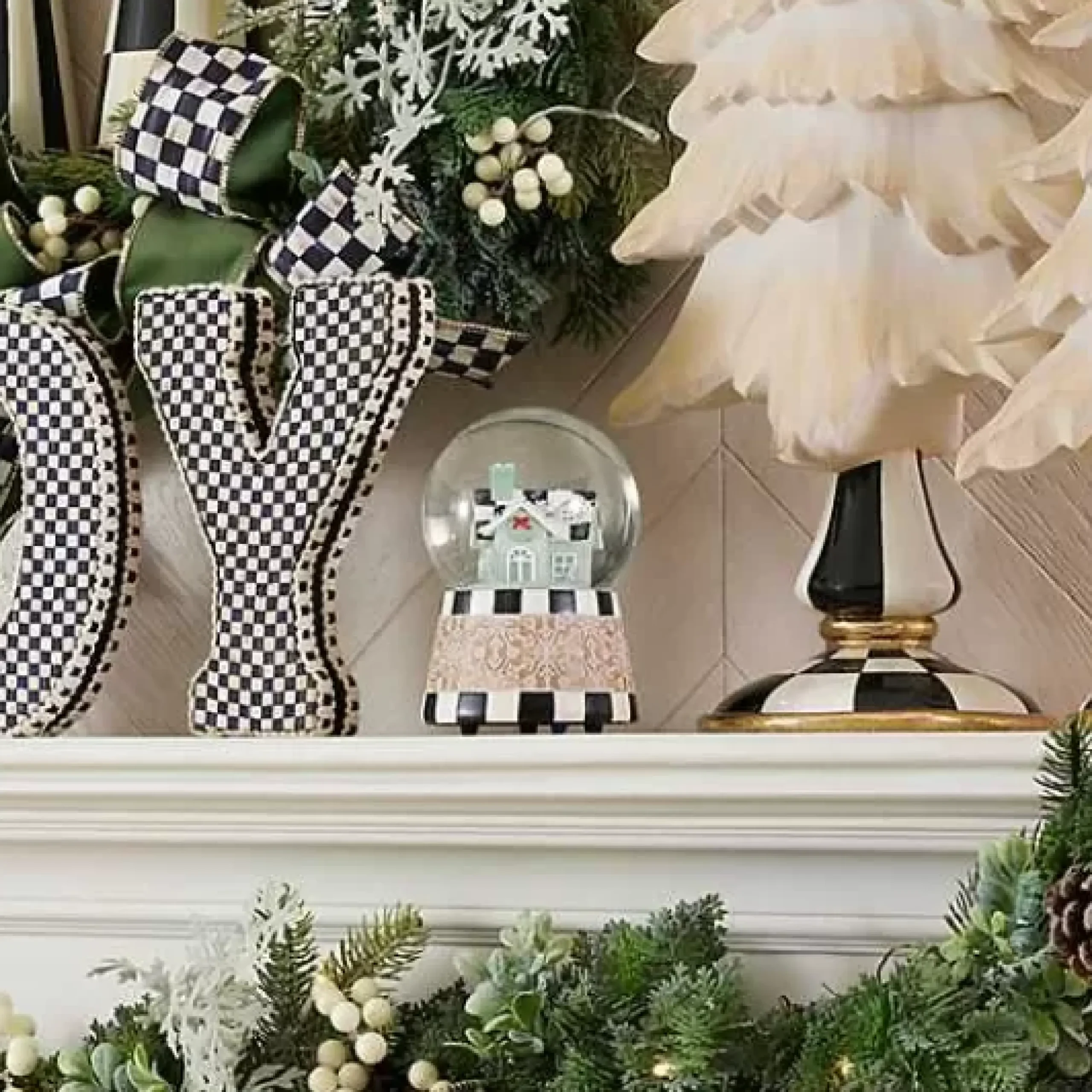 MacKenzie-Childs Farmhouse Holiday Snow Globe< Room Accents