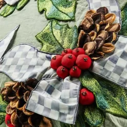 MacKenzie-Childs Farmhouse Holly Holiday Throw Pillow< Pillows, Throws, & Cushions