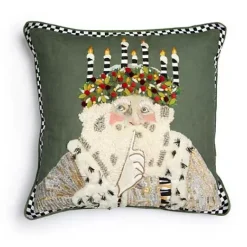 MacKenzie-Childs Farmhouse Santa Lucia Throw Pillow< Holiday|Pillows, Throws, & Cushions