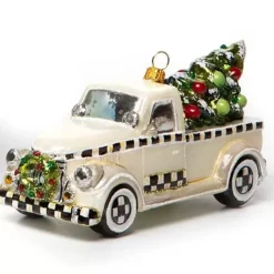 MacKenzie-Childs Farmhouse Special Delivery Truck Glass Ornament< Holiday