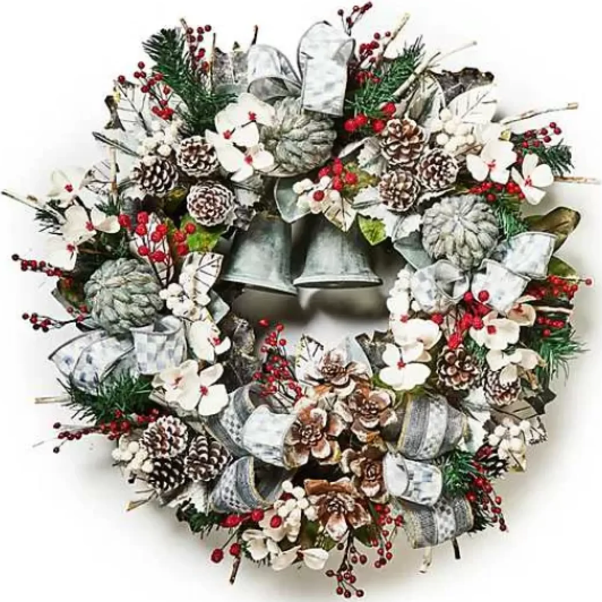 MacKenzie-Childs Farmhouse Sterling Holiday 30 Wreath< Holiday|Greenery & Florals