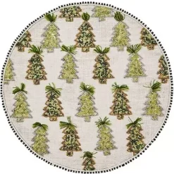 MacKenzie-Childs Farmhouse Trees Round Beaded Placemat< Table Accessories|Kitchen & Table Linens