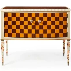 MacKenzie-Childs Field Study Check Console Table< Storage Furniture|Entryway Furniture