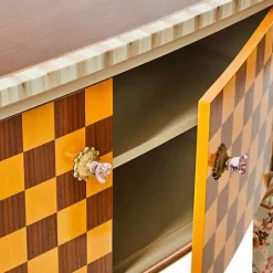 MacKenzie-Childs Field Study Check Console Table< Storage Furniture|Entryway Furniture