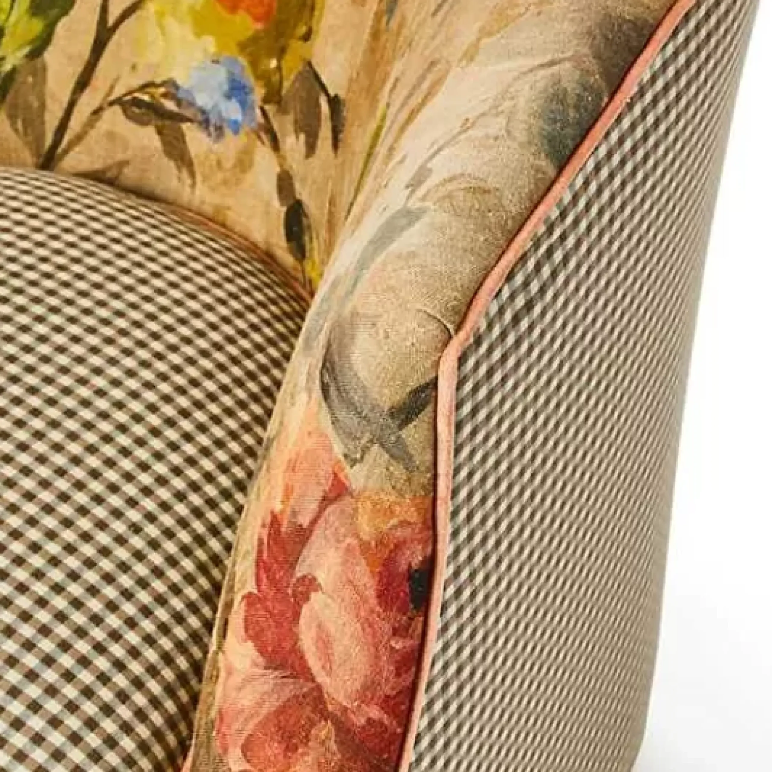 MacKenzie-Childs Field Study Floral Gingham Accent Chair< Living Room