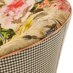 MacKenzie-Childs Field Study Floral Gingham Accent Chair< Living Room