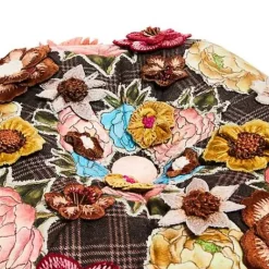 MacKenzie-Childs Field Study Floral Tufted Footstool< Living Room