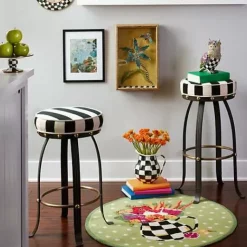 MacKenzie-Childs Flatiron Black Stripe Bar Stool< Dining Room & Kitchen