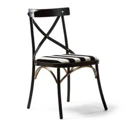 MacKenzie-Childs Flatiron Black Stripe Dining Chair< Dining Room & Kitchen