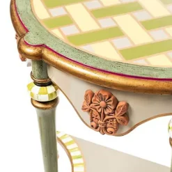 MacKenzie-Childs Fleur De Leaf Demilune Console Table< Entryway Furniture|Living Room