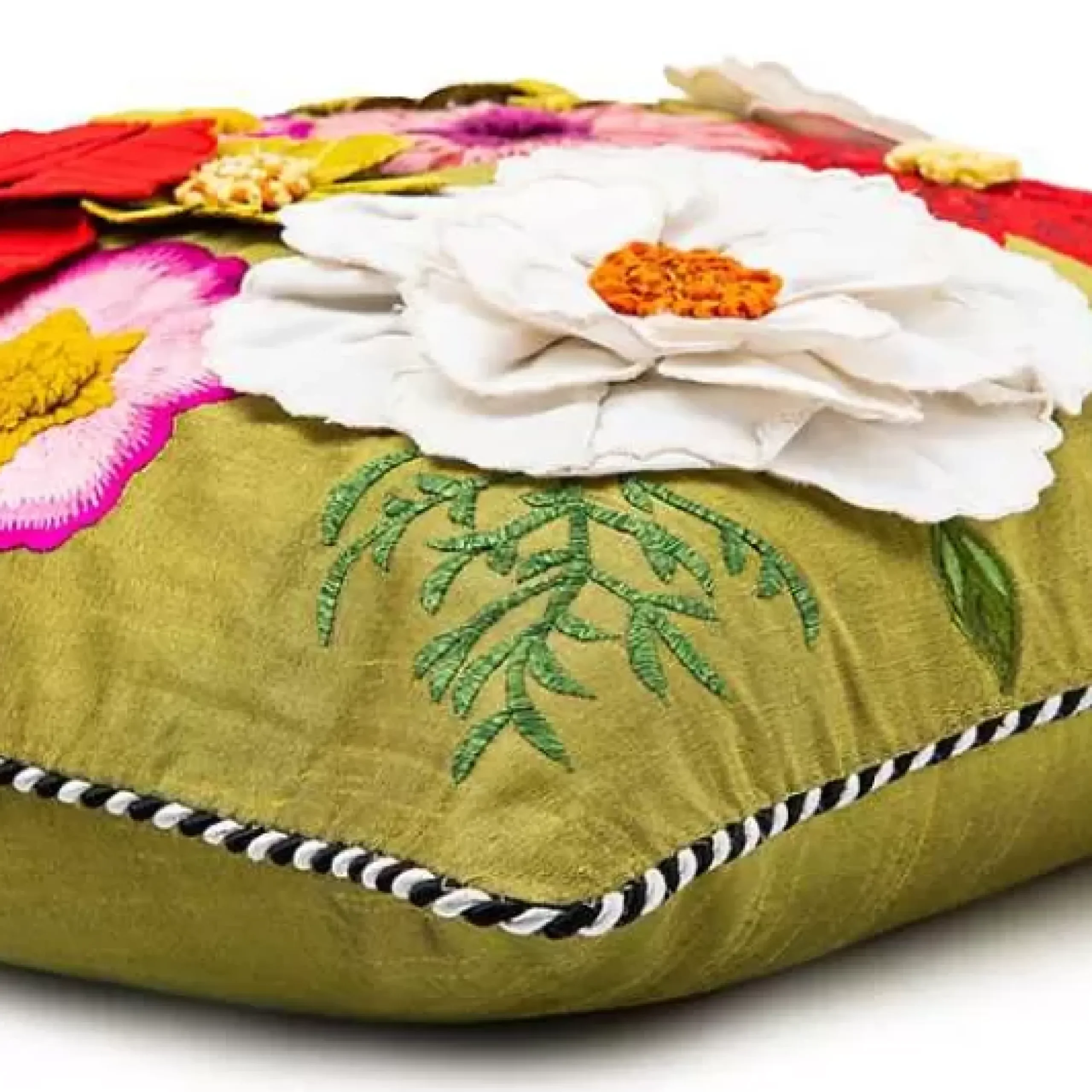 MacKenzie-Childs Fleur de Leaf Throw Pillow< Spring|Pillows, Throws, & Cushions