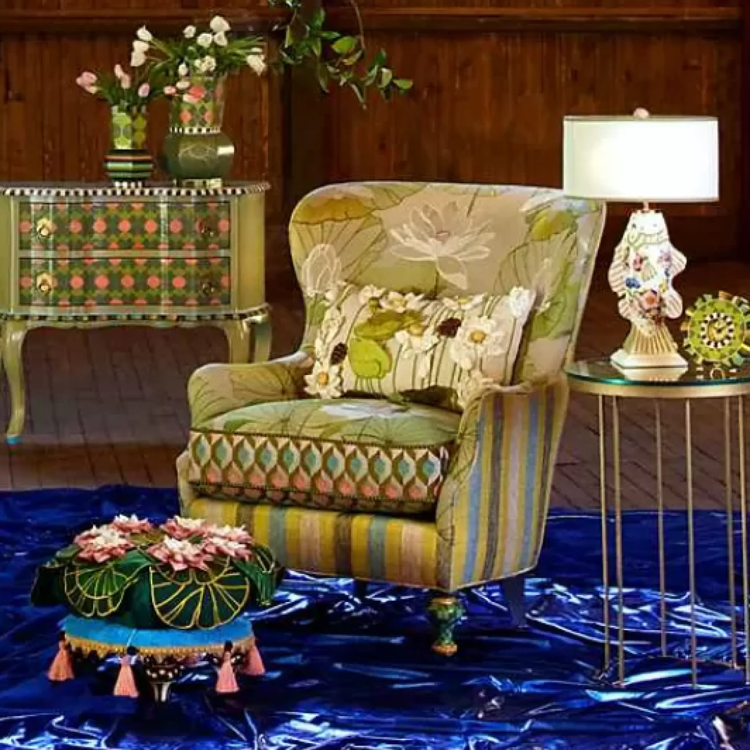 MacKenzie-Childs Flower Market Fish Table Lamp< Lighting