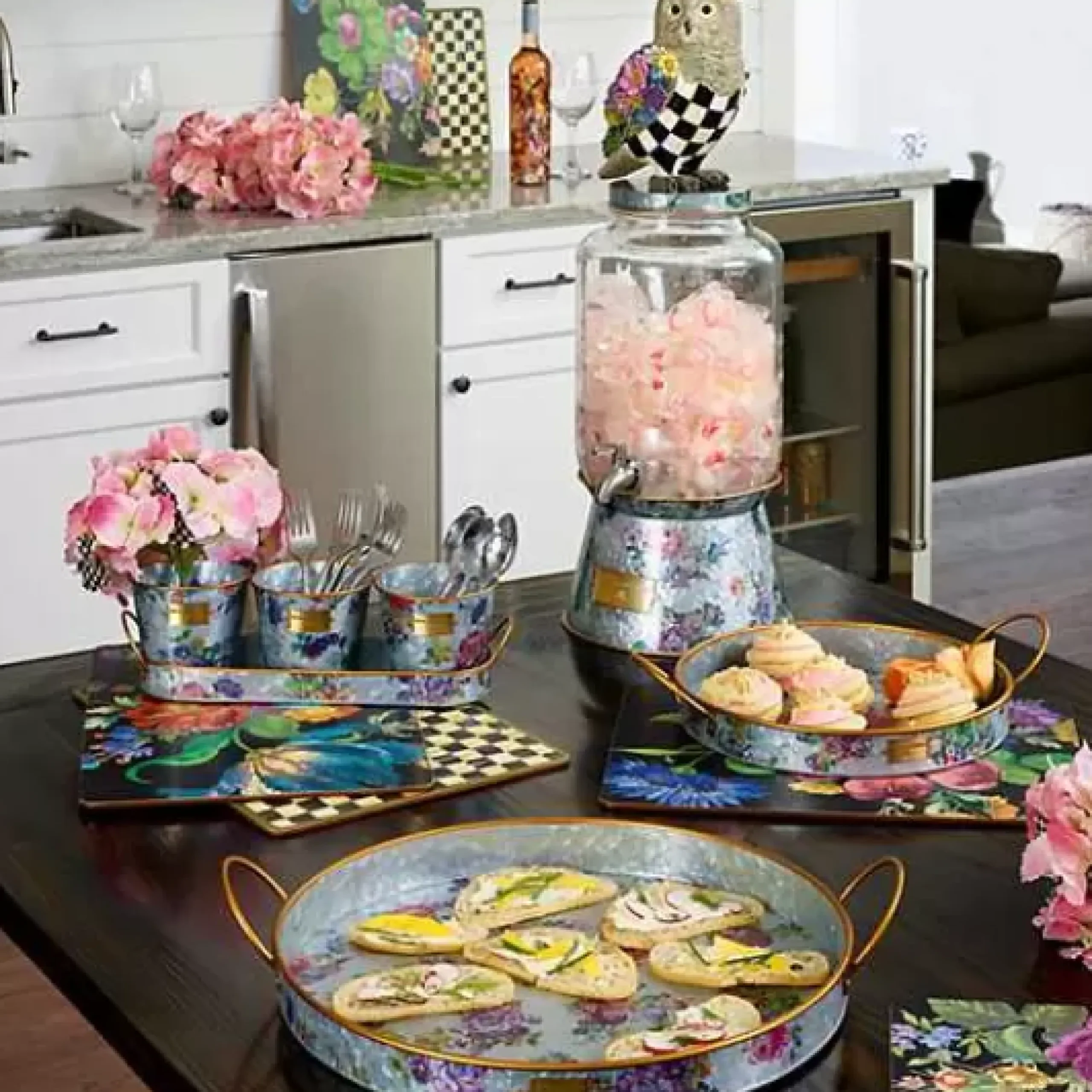 MacKenzie-Childs Flower Market Galvanized Beverage Dispenser< Spring|Drinkware