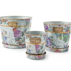 MacKenzie-Childs Flower Market Pots Saucers, Set of 3< Spring|Greenery & Florals