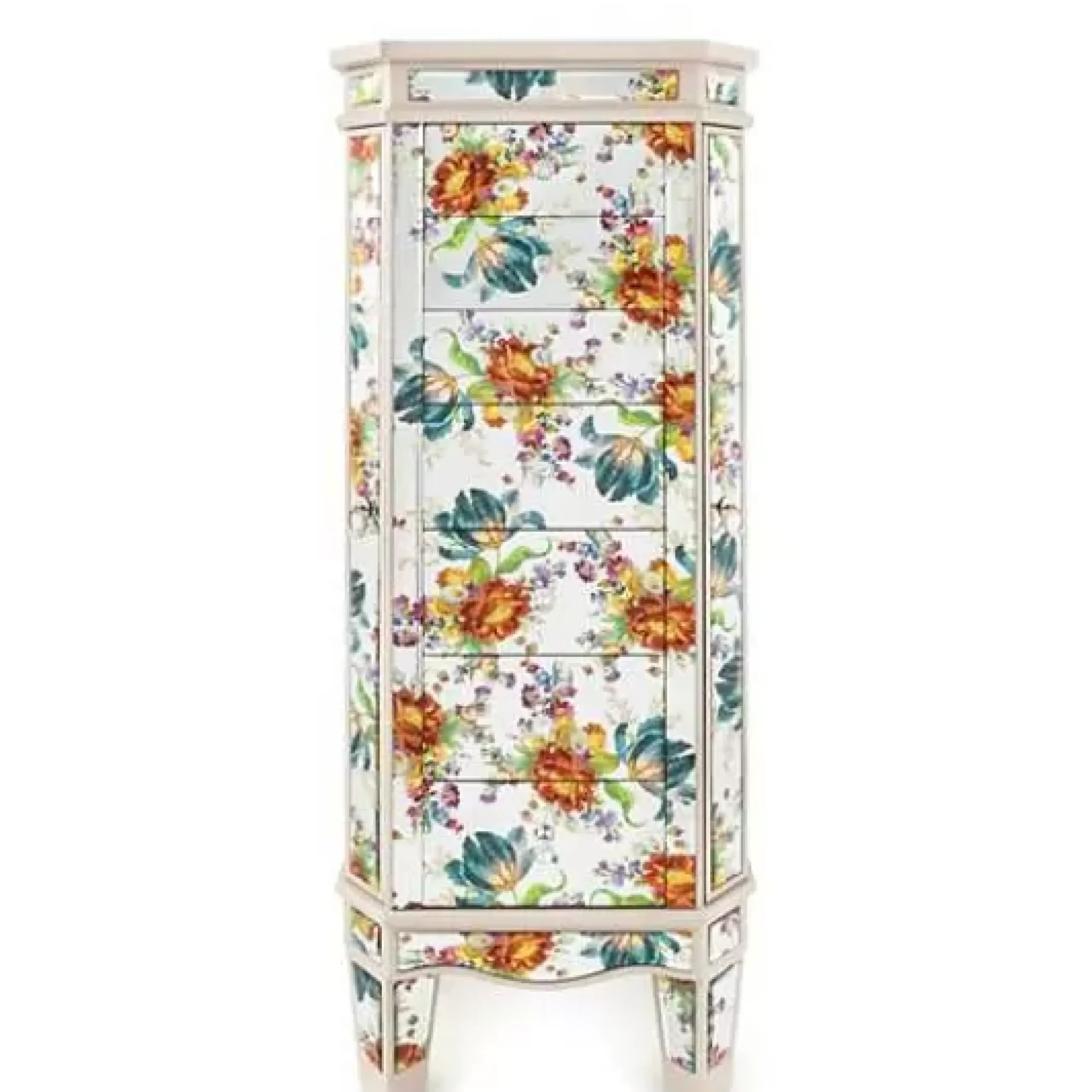MacKenzie-Childs Flower Market Reflections Standing Jewelry Armoire< Storage Furniture|Room Accents