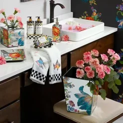 MacKenzie-Childs Flower Market Reflections Waste Bin< Bath & Bath Accessories|Room Accents