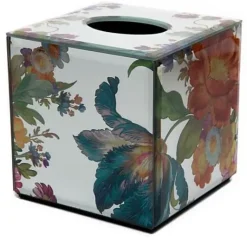 MacKenzie-Childs Flower Market Reflections Boutique Tissue Box Cover< Bath & Bath Accessories|Room Accents