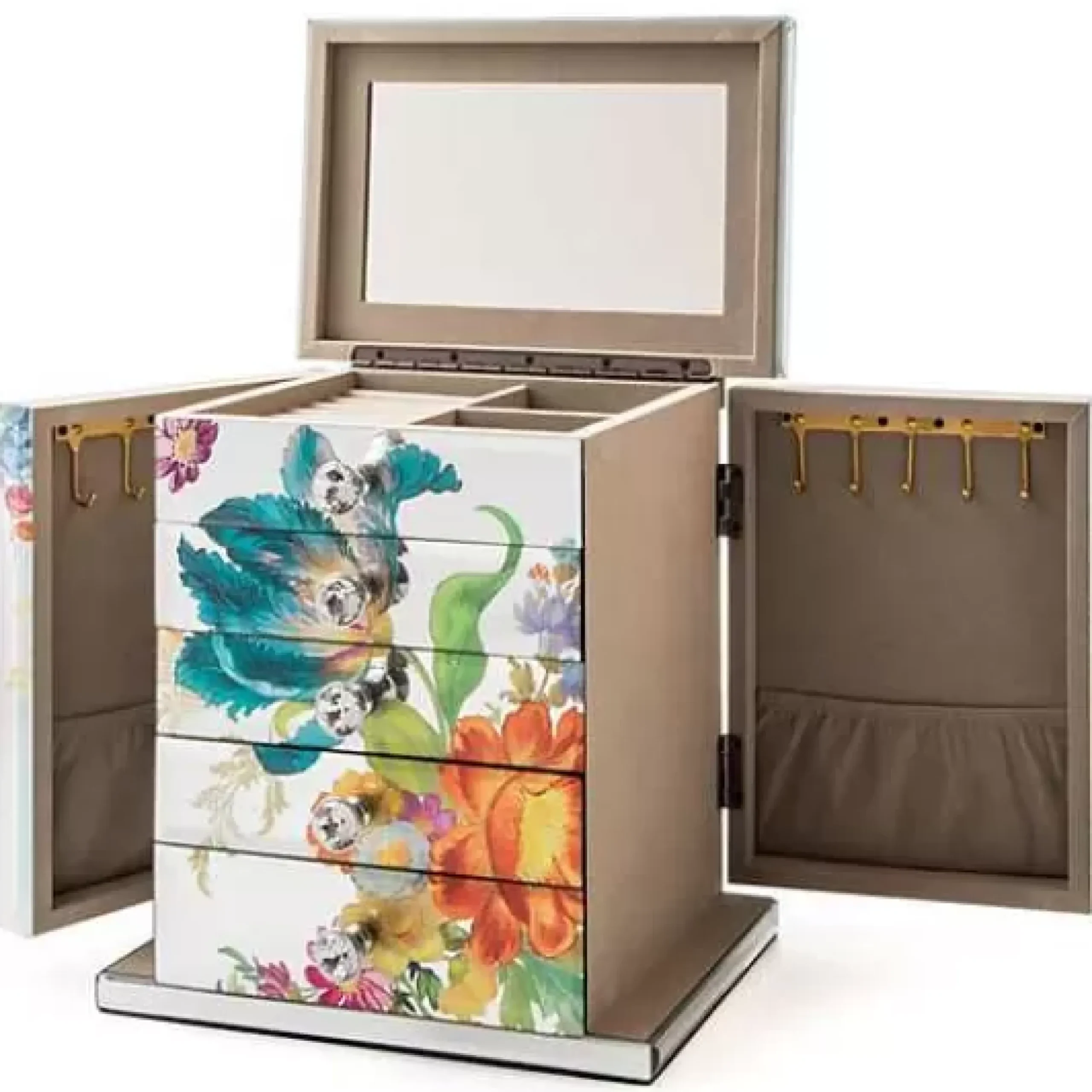MacKenzie-Childs Flower Market Reflections Jewelry Armoire< Room Accents