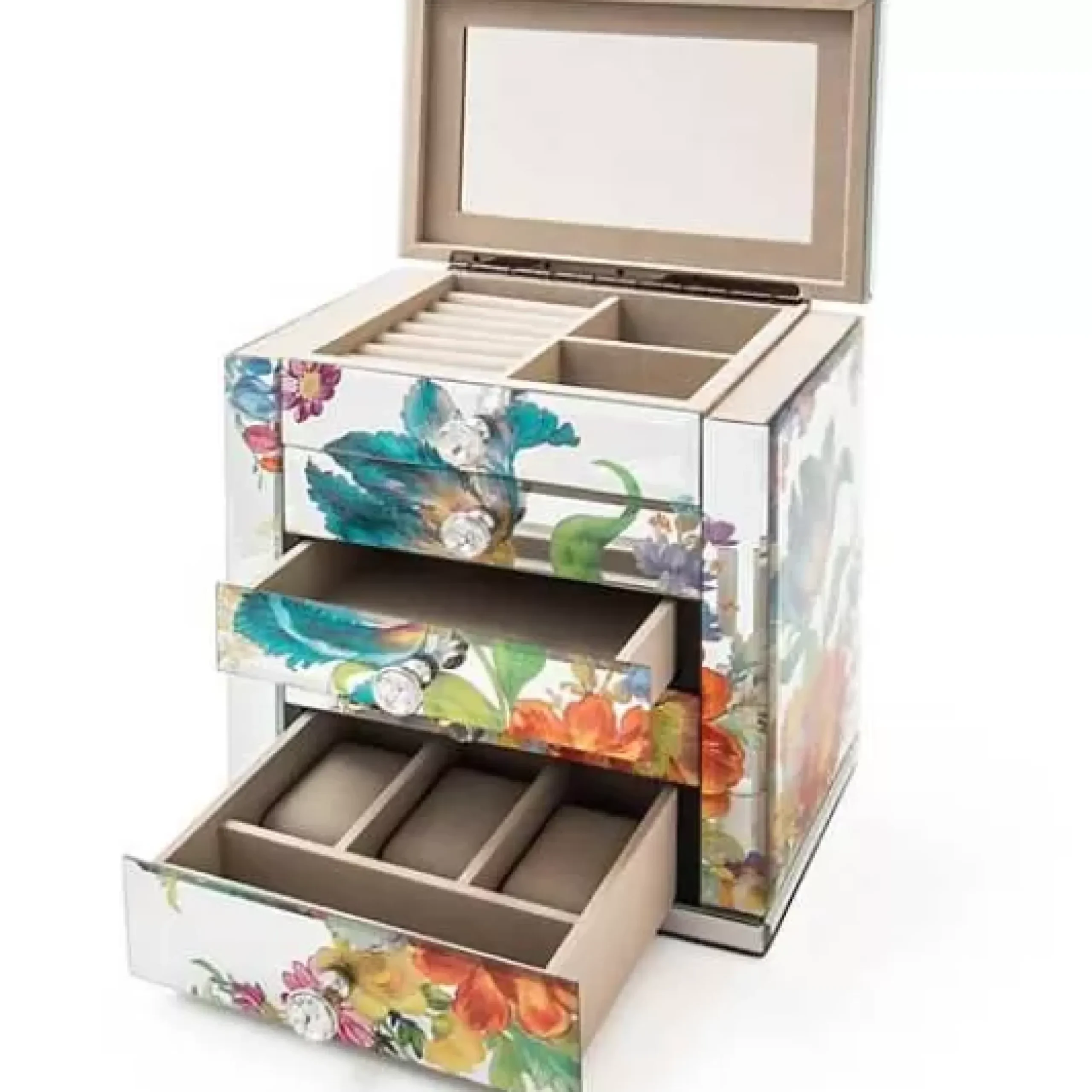 MacKenzie-Childs Flower Market Reflections Jewelry Armoire< Room Accents