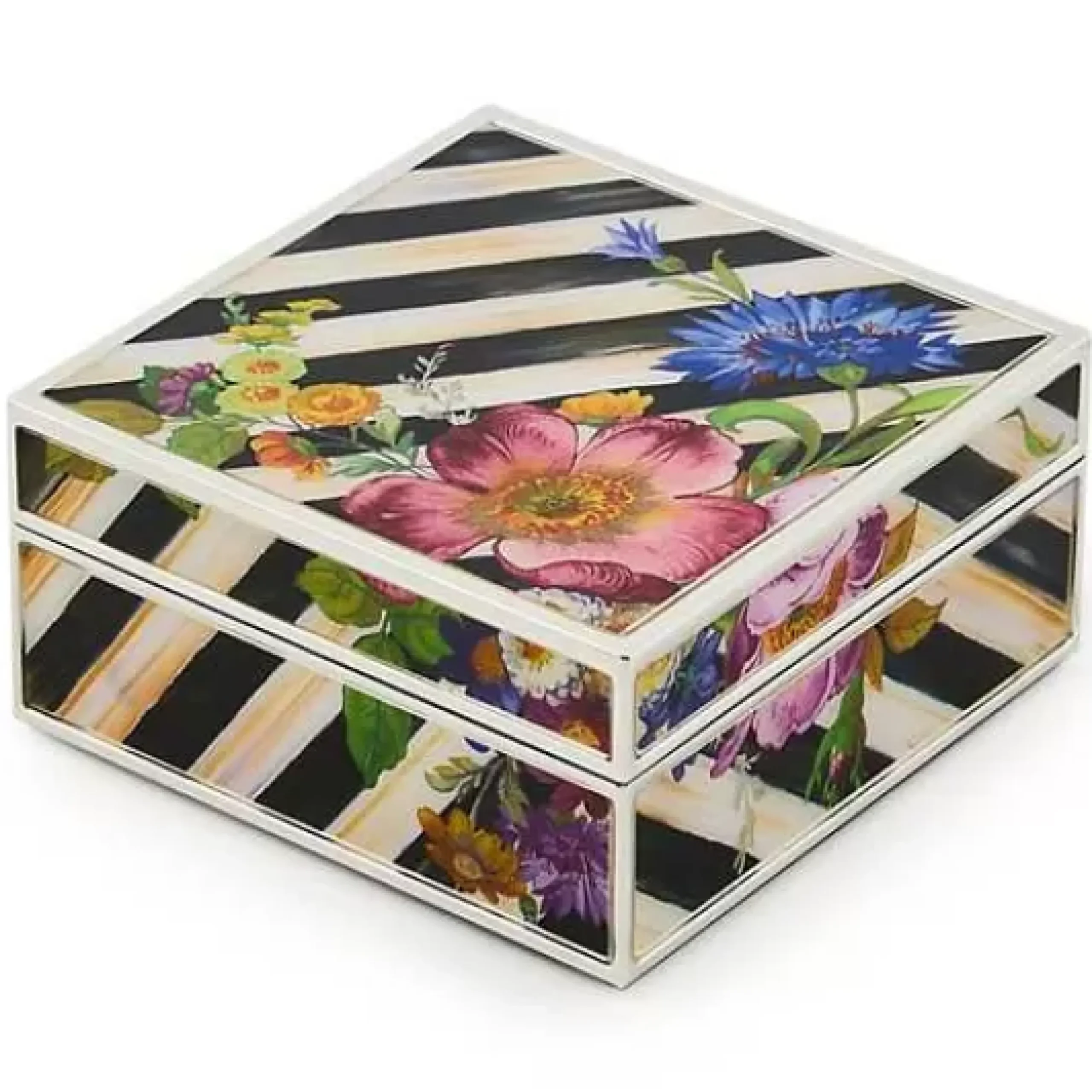 MacKenzie-Childs Flower Market Silver Plated Trinket Box< Room Accents