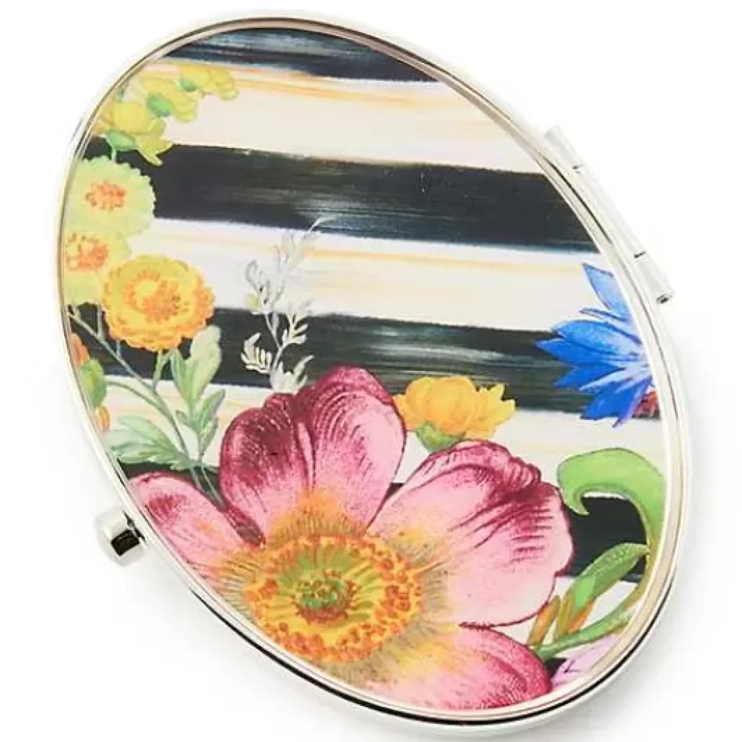 MacKenzie-Childs Flower Market Silver Plated Compact Mirror< Accessories