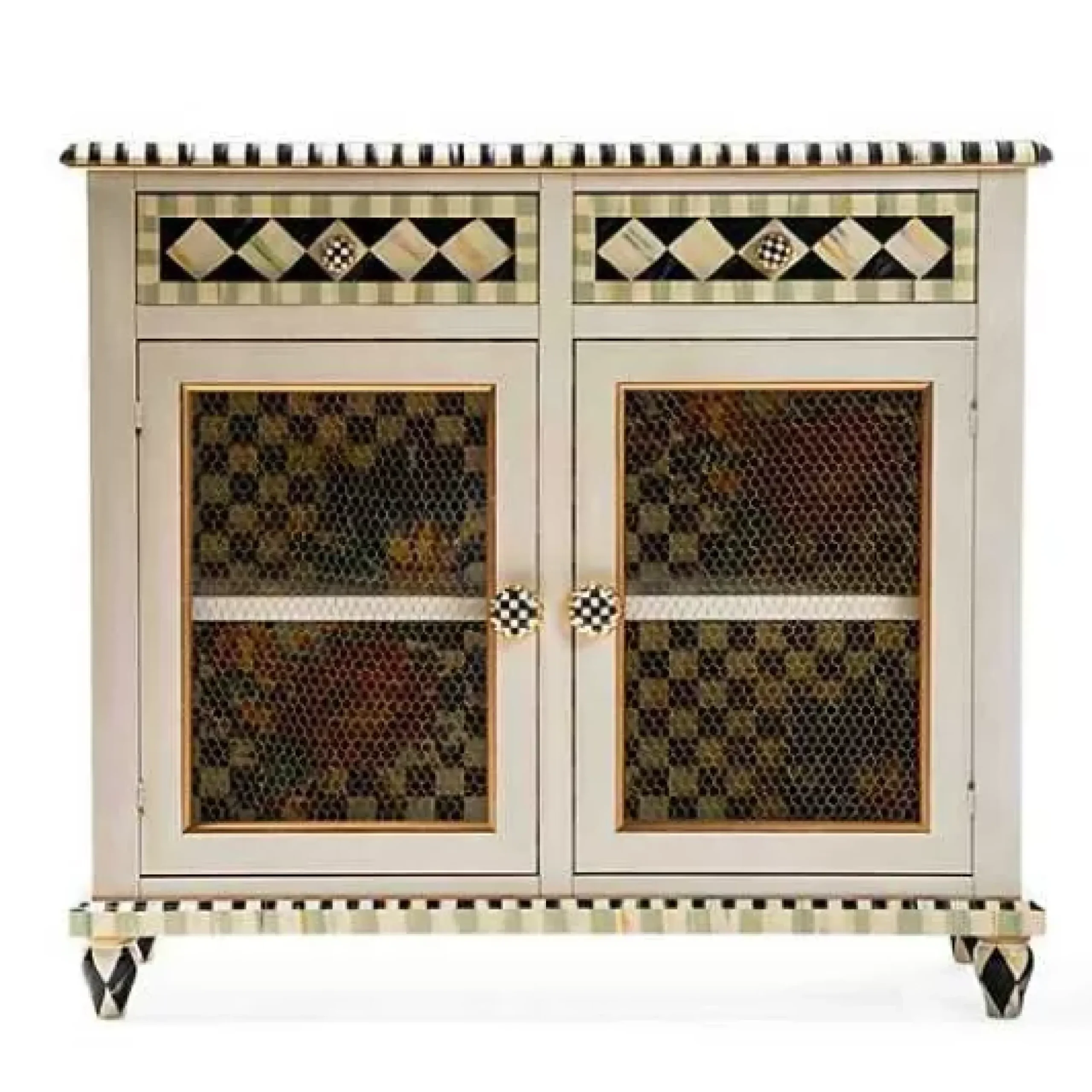 MacKenzie-Childs Flower Market Small Cabinet< Living Room