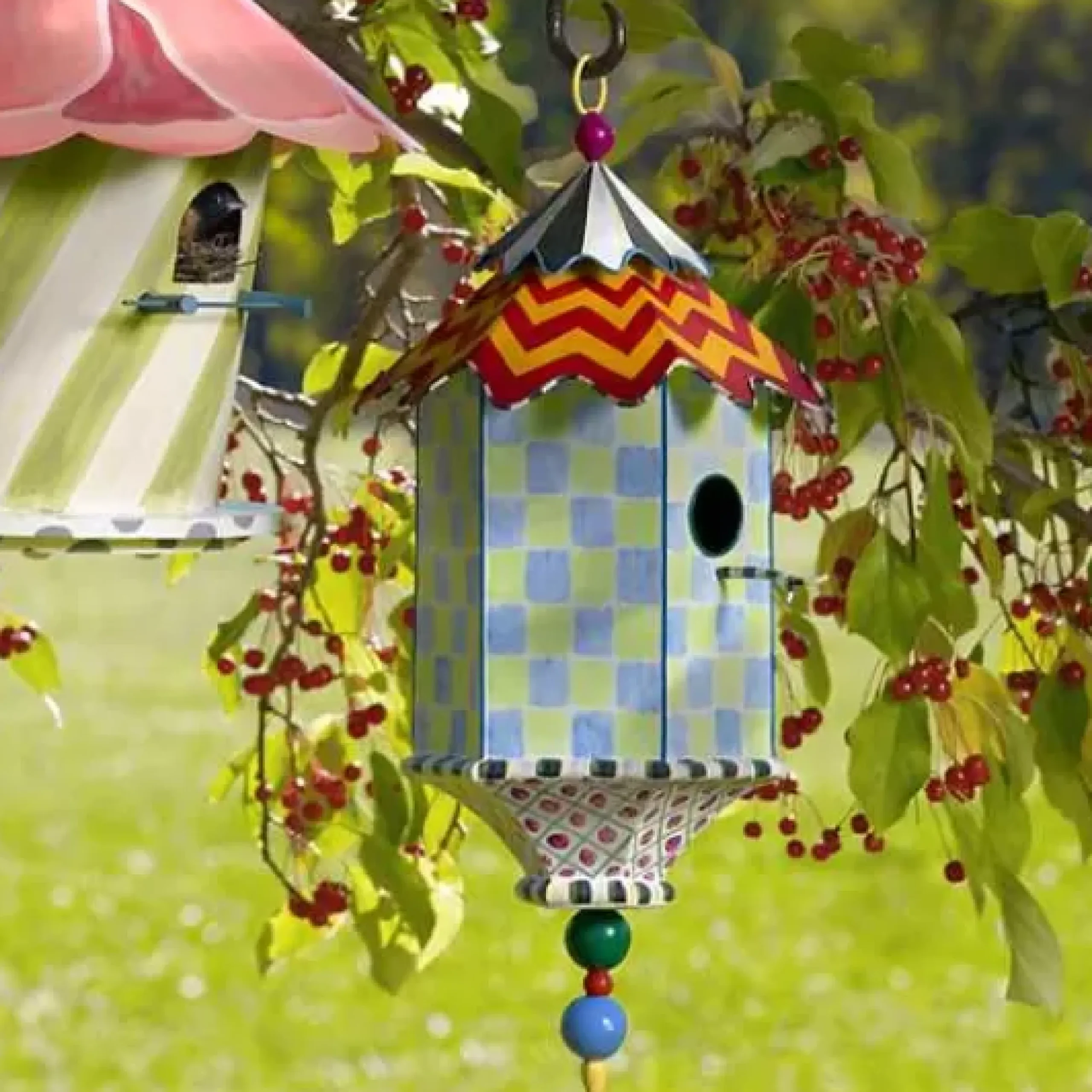 MacKenzie-Childs Flyer's Folly Birdhouse< Spring|Outdoor