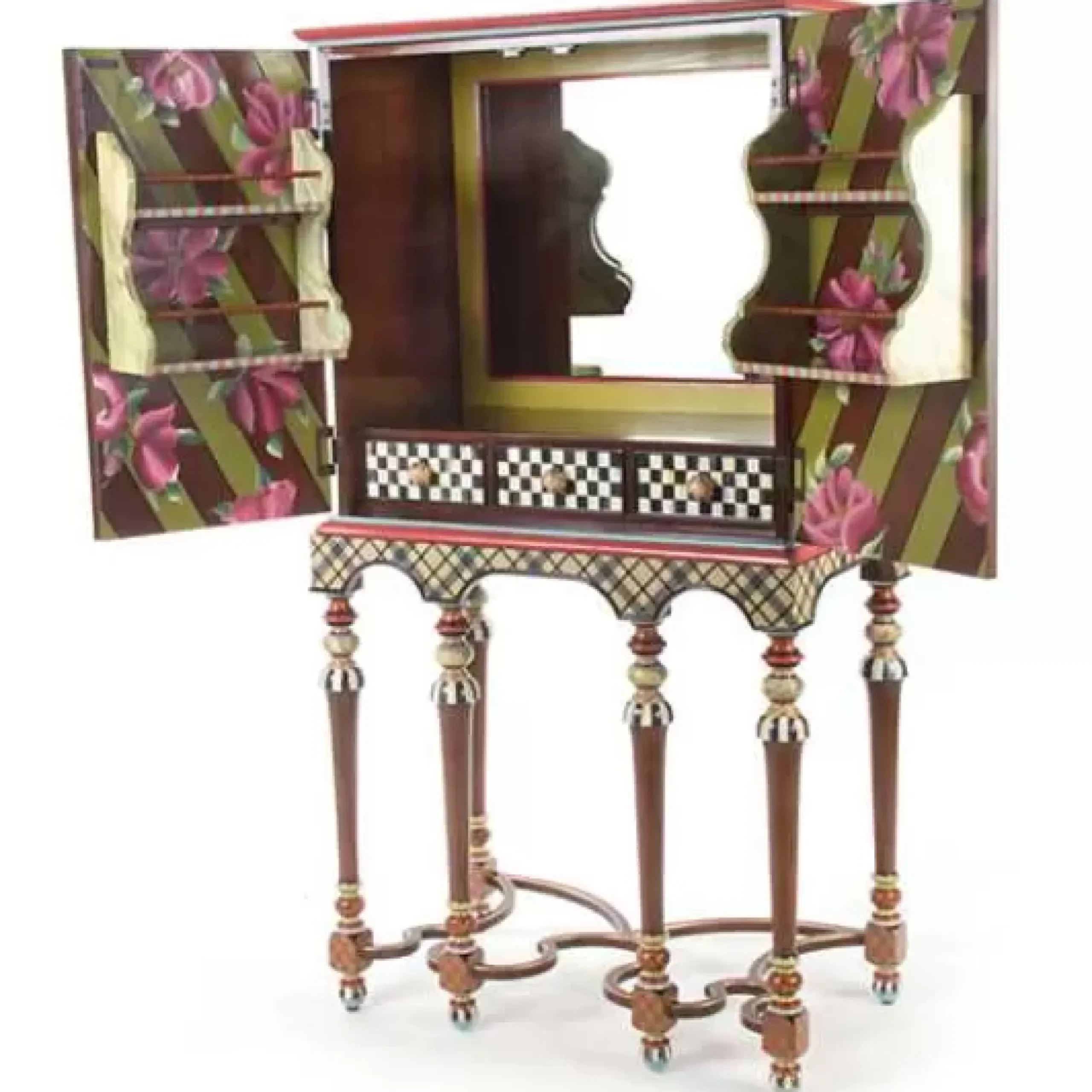 MacKenzie-Childs Foxtrot Bar Cabinet< Storage Furniture|Dining Room & Kitchen