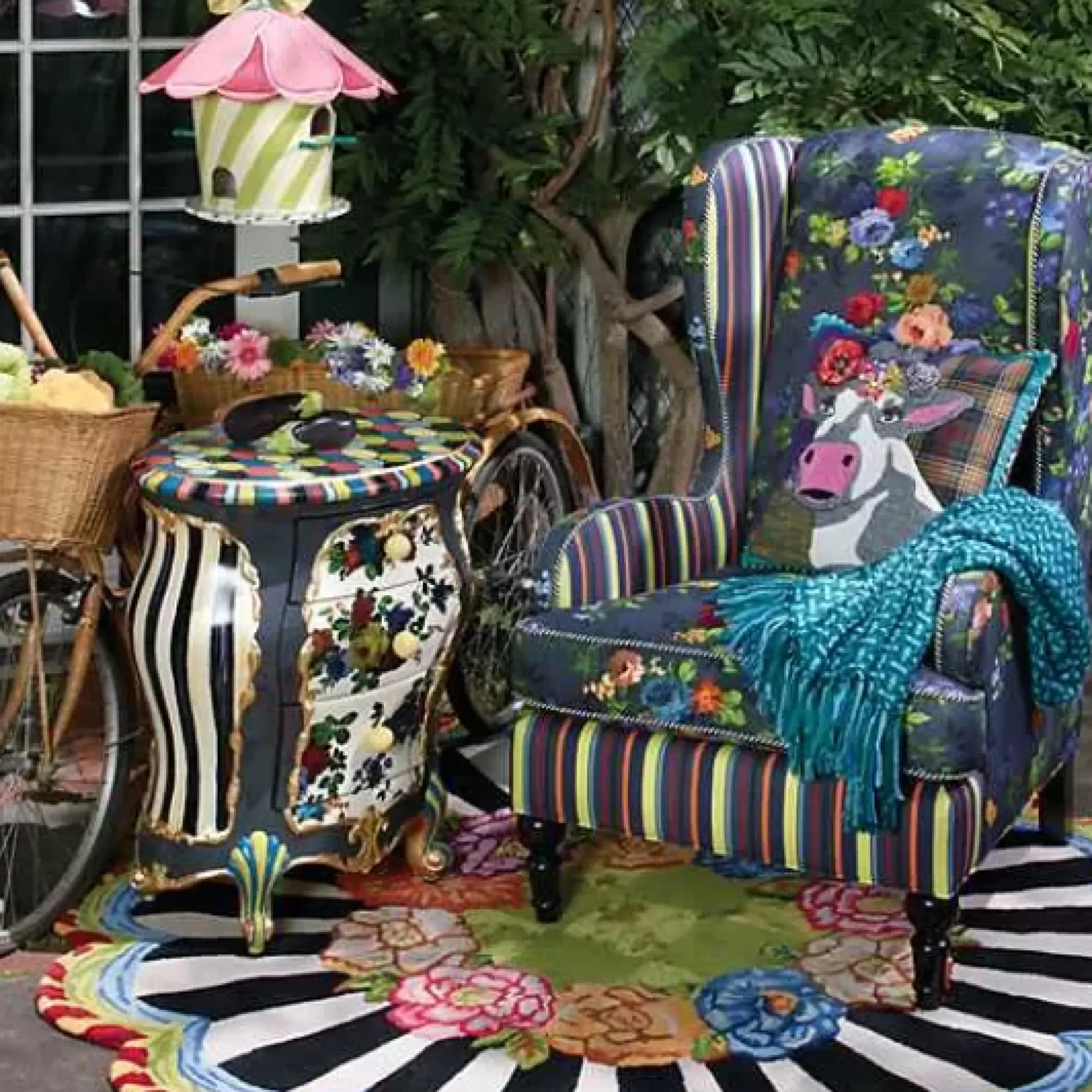 MacKenzie-Childs Frida Cowlo Throw Pillow< Pillows, Throws, & Cushions
