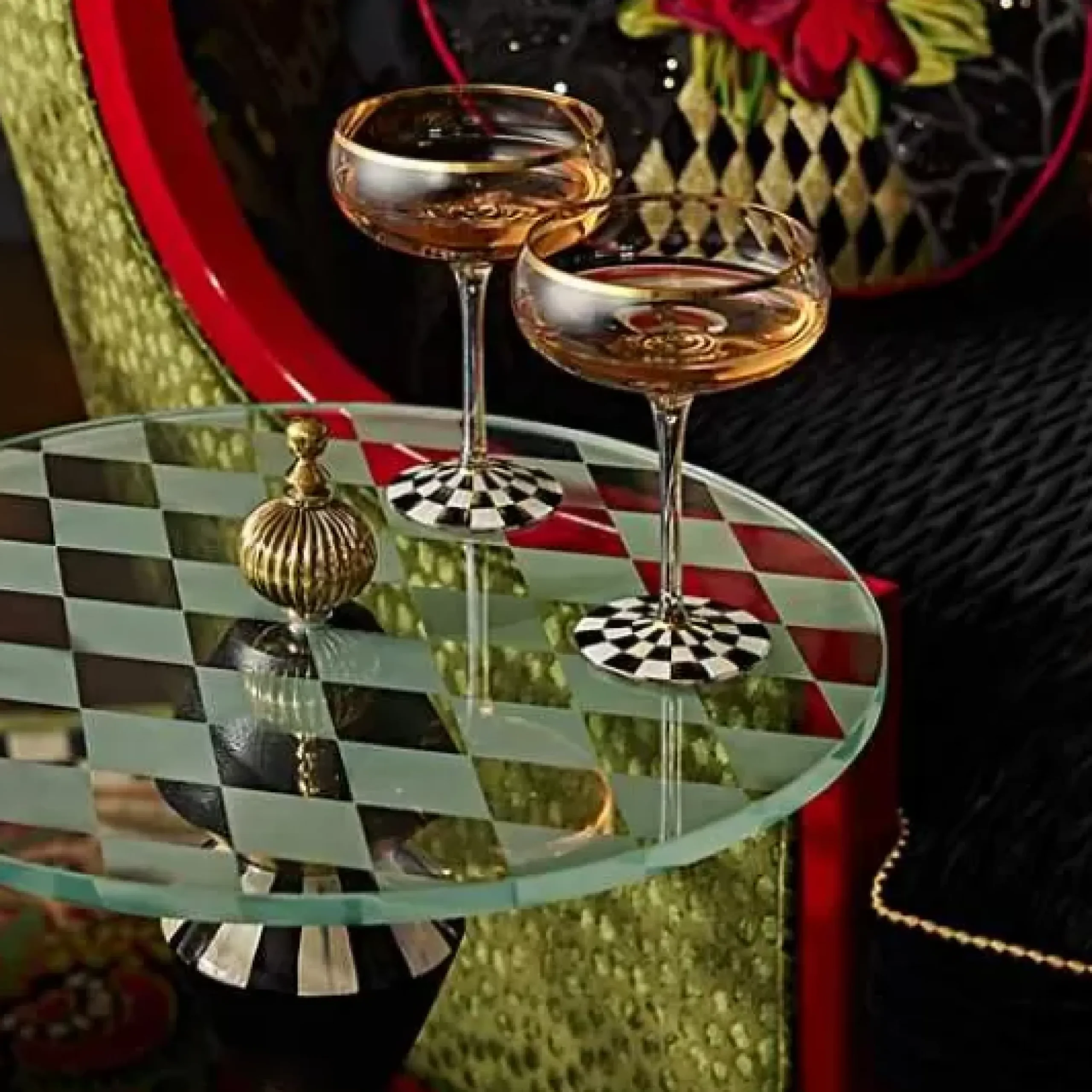 MacKenzie-Childs Gambit Accent Table< Living Room