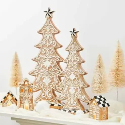 MacKenzie-Childs Gingerbread Illuminated Mini Houses, Set of 3< Holiday|Decor Sets