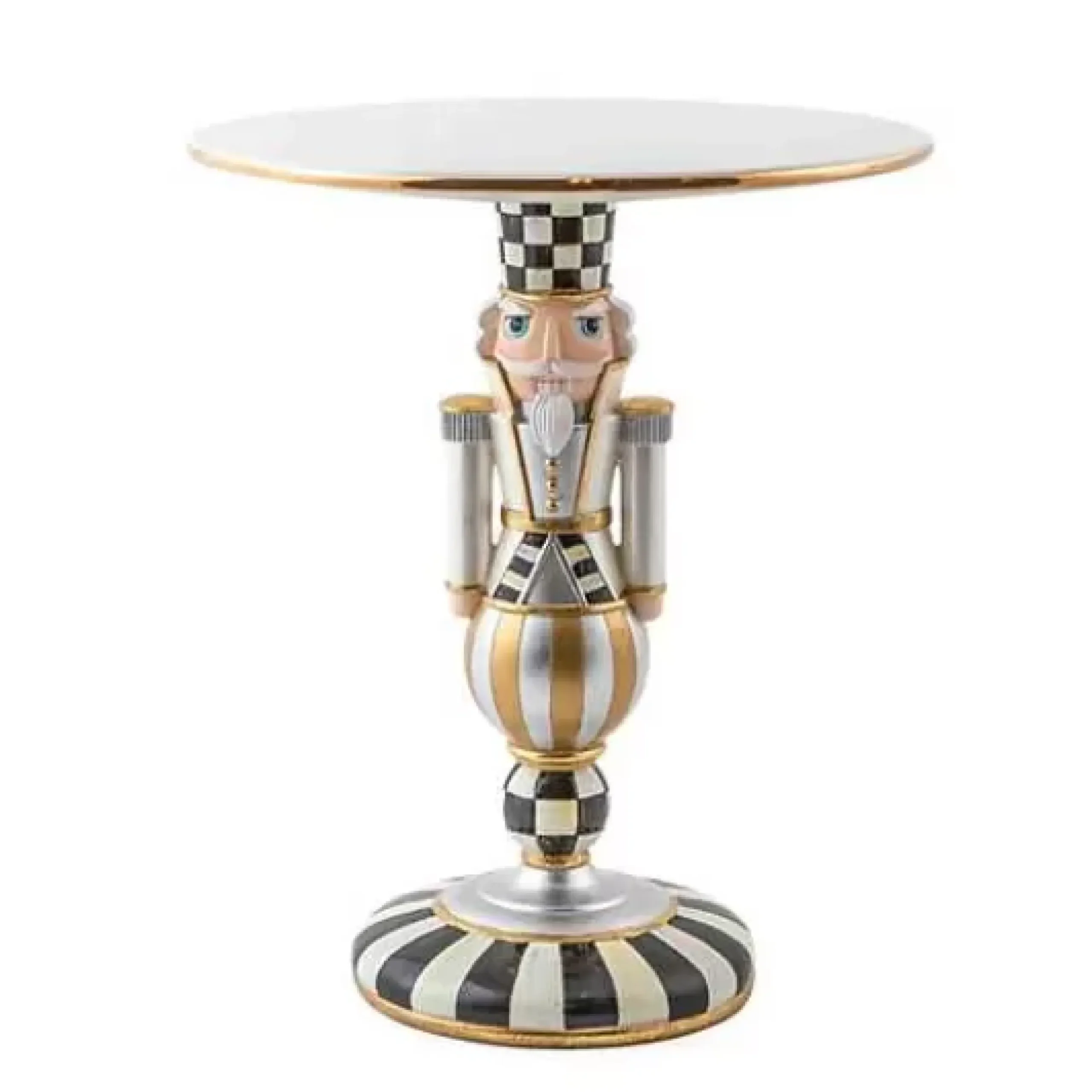 MacKenzie-Childs Glam Up Buckingham Nutcracker Pedestal Platter< Holiday|Serveware