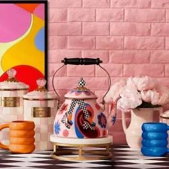 MacKenzie-Childs Go Go 2 Quart Tea Kettle< Fall Entertaining|Tea Kettles