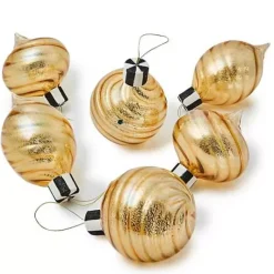 MacKenzie-Childs Gold Mercury Glass Assorted Ornaments, Set of 6< Holiday