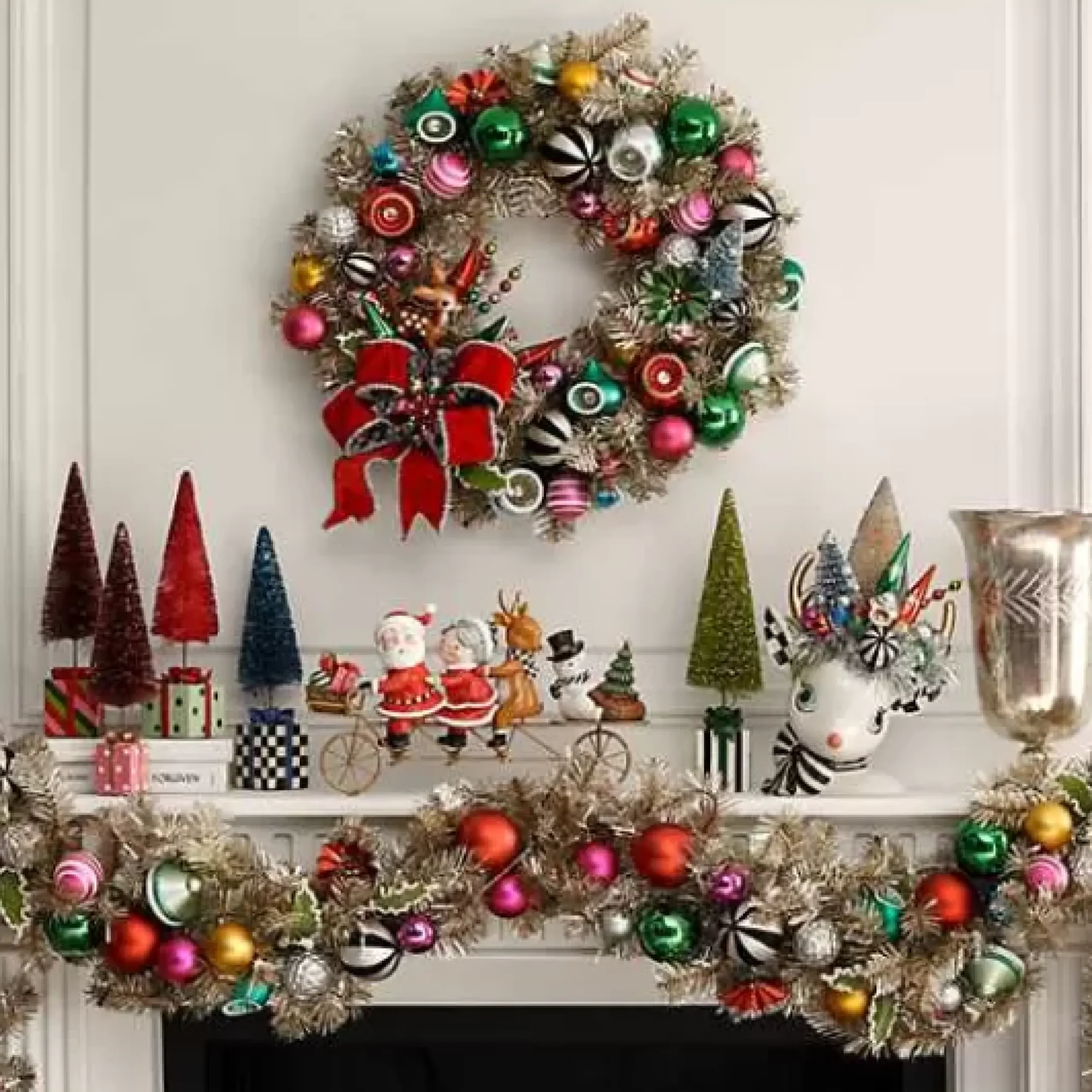 MacKenzie-Childs Granny Kitsch Bottle Brush Gift Trees, Set of 5< Holiday|Decor Sets