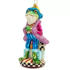 MacKenzie-Childs Granny Kitsch Frog Glass Ornament< Holiday