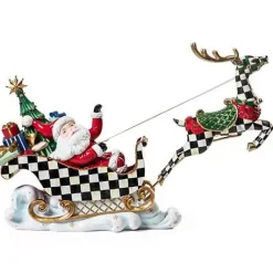 MacKenzie-Childs Granny Kitsch Illuminated Sleigh Ride Santa< Holiday|Room Accents