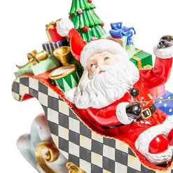MacKenzie-Childs Granny Kitsch Illuminated Sleigh Ride Santa< Holiday|Room Accents