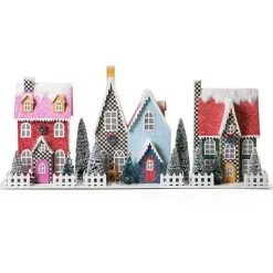 MacKenzie-Childs Granny Kitsch Illuminated Village Mantel Arrangement< Holiday|Room Accents